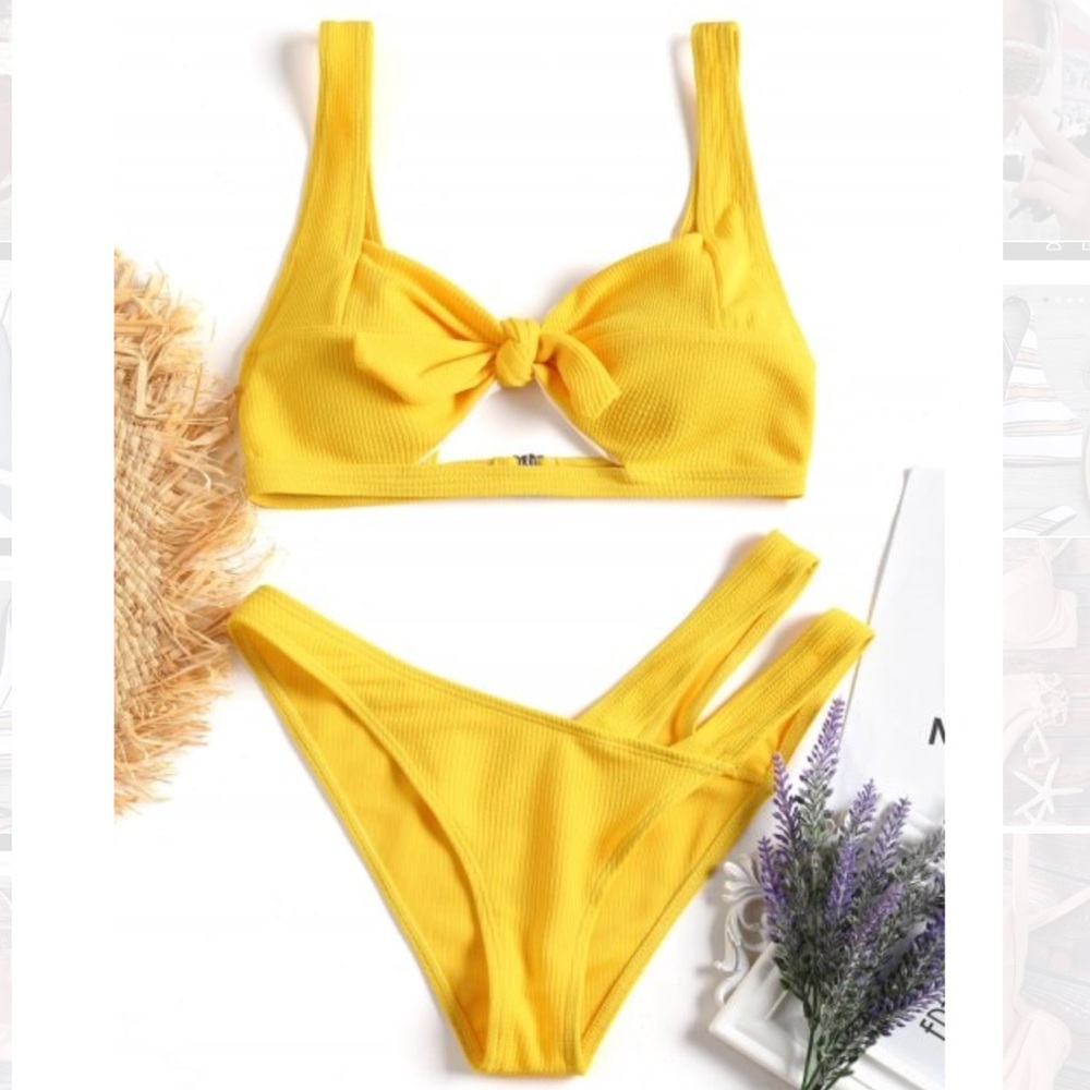 ZAFUL BRAND NEW ribbed bikini set sz M